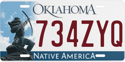 OK license plate 734ZYQ