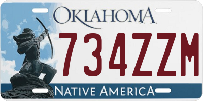 OK license plate 734ZZM