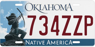 OK license plate 734ZZP