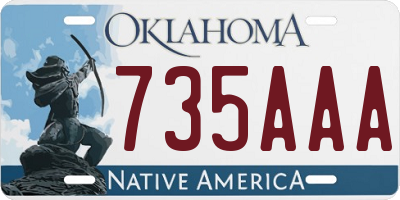 OK license plate 735AAA