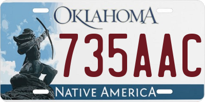 OK license plate 735AAC