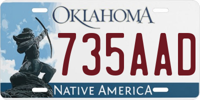 OK license plate 735AAD