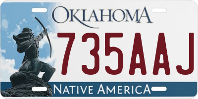 OK license plate 735AAJ