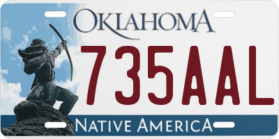 OK license plate 735AAL
