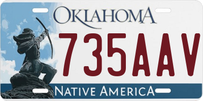 OK license plate 735AAV