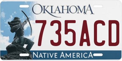 OK license plate 735ACD