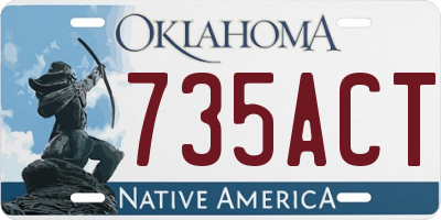 OK license plate 735ACT