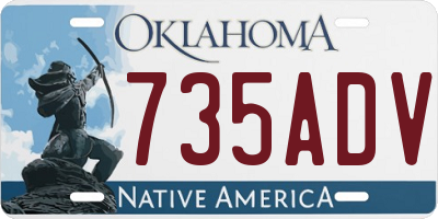 OK license plate 735ADV