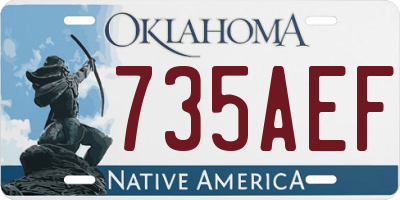 OK license plate 735AEF