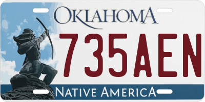 OK license plate 735AEN