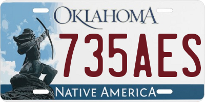 OK license plate 735AES