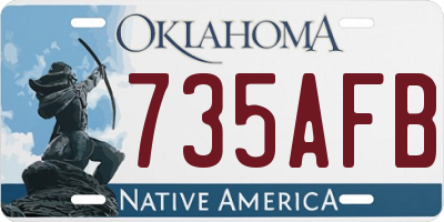 OK license plate 735AFB
