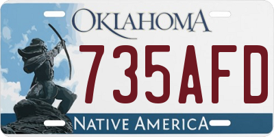OK license plate 735AFD