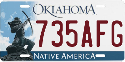 OK license plate 735AFG