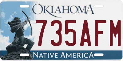 OK license plate 735AFM