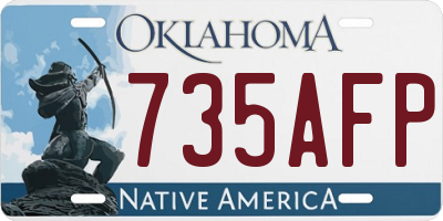 OK license plate 735AFP