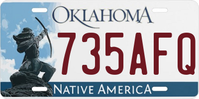 OK license plate 735AFQ