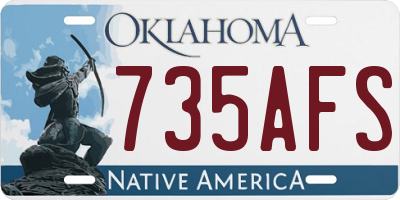 OK license plate 735AFS