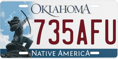 OK license plate 735AFU