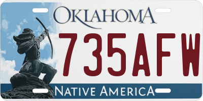 OK license plate 735AFW
