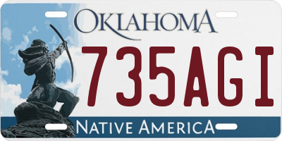 OK license plate 735AGI