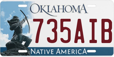 OK license plate 735AIB