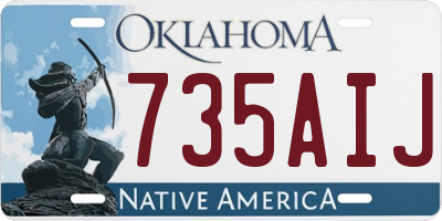 OK license plate 735AIJ