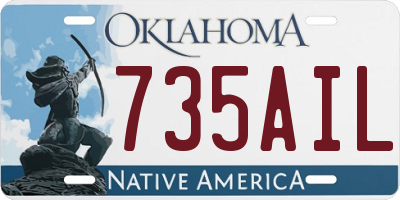 OK license plate 735AIL