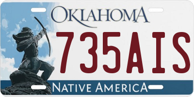 OK license plate 735AIS
