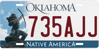 OK license plate 735AJJ