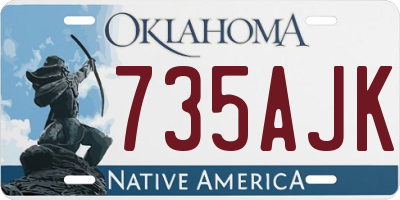 OK license plate 735AJK