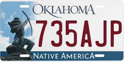 OK license plate 735AJP