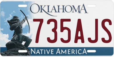 OK license plate 735AJS