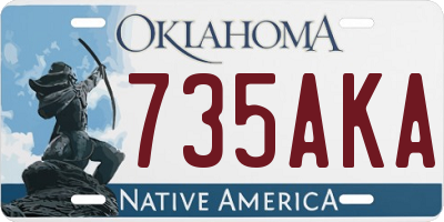 OK license plate 735AKA