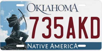 OK license plate 735AKD