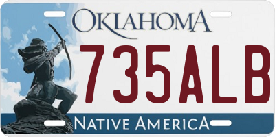 OK license plate 735ALB