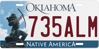 OK license plate 735ALM
