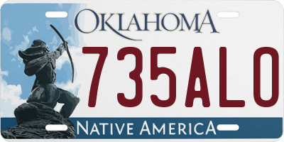 OK license plate 735ALO