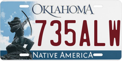 OK license plate 735ALW