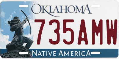 OK license plate 735AMW
