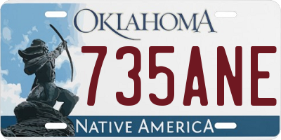 OK license plate 735ANE