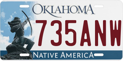OK license plate 735ANW