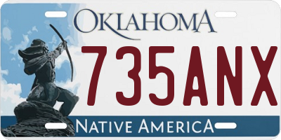 OK license plate 735ANX