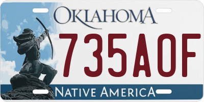 OK license plate 735AOF