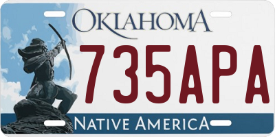 OK license plate 735APA