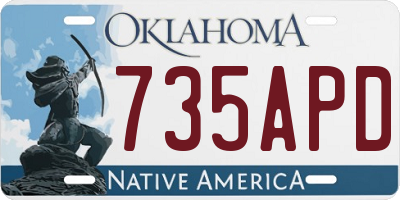 OK license plate 735APD