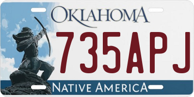 OK license plate 735APJ