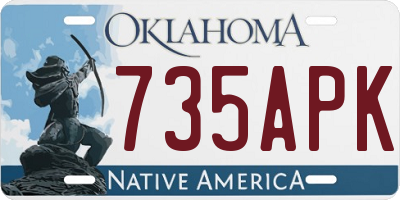OK license plate 735APK