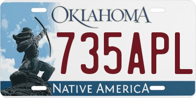 OK license plate 735APL
