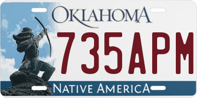 OK license plate 735APM